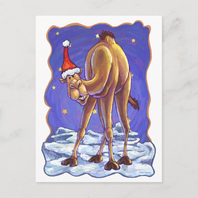 Camel Christmas Holiday Postcard (Front)