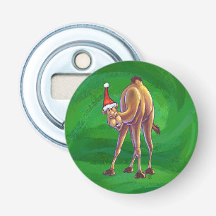 Camel Christmas On Green Bottle Opener