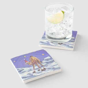 Camel Christmas Stone Coaster