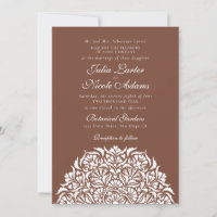 Camel Cocoa Brown Whimsical Floral Mandala Wedding
