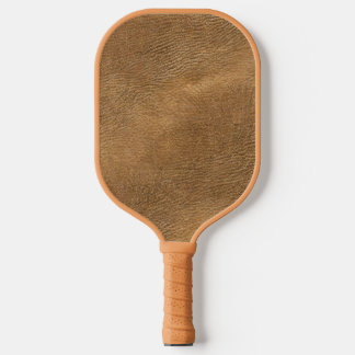 Camel-colour leather backgroun pickleball paddle