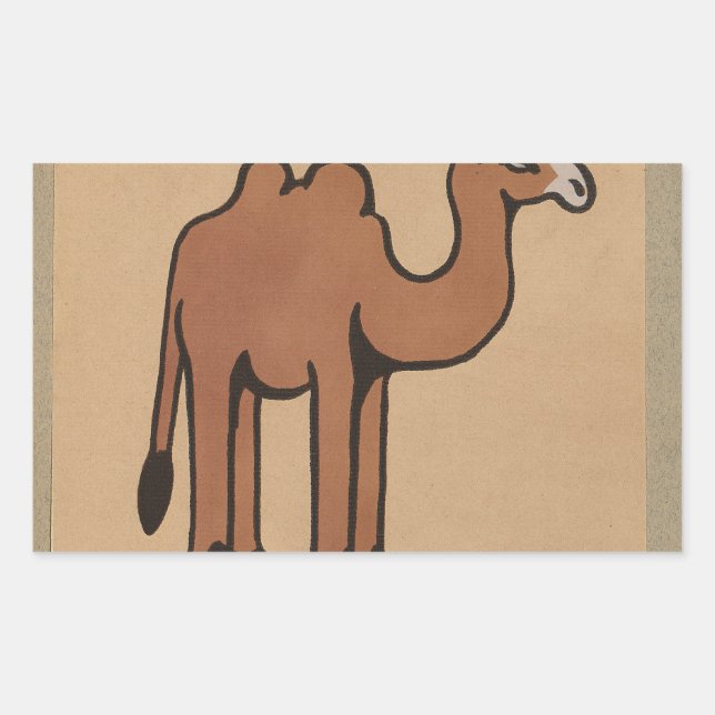 Camel - Colourful Antiquarian Book Illustration Rectangular Sticker (Front)