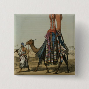 Camel Conveying a Bride to her Husband, engraved b 15 Cm Square Badge