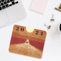 Camel Crossing Desert in Sunset 2024 Year Calendar