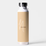 Camel | Custom Monogram Script Name Stylish Water Bottle<br><div class="desc">Custom Classic Camel Script Monogram Name Elegant Chic Water Bottle. A simple and modern design in black and white colour featuring handwritten calligraphy for a professional and sophisticated look. Create your own personalised ecofriendly gifts. Any font,  any colour,  no minimum.</div>