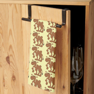 Camel Design Any Colour Background Tea Towel