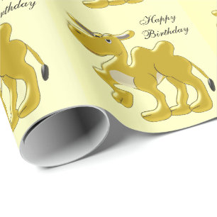 Camel Design Birthday Wrapping Paper