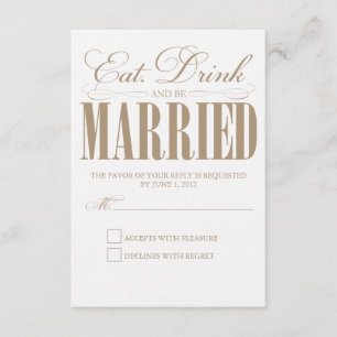 Camel Eat, Drink & Be Married   Response Card