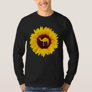 Camel For Women Men Calf Animal Sunflower T-Shirt