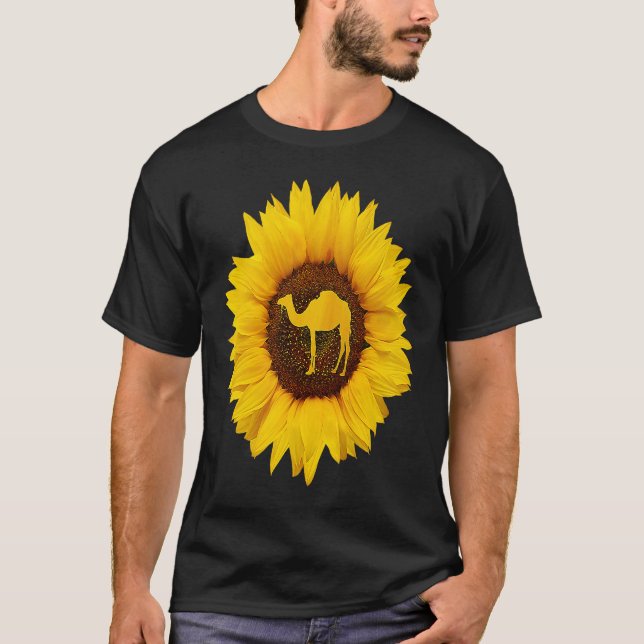 Camel  For Women Men Calf Animal Sunflower T-Shirt (Front)