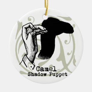 Camel Hand Puppet Shadow Games Vintage Ceramic Tree Decoration