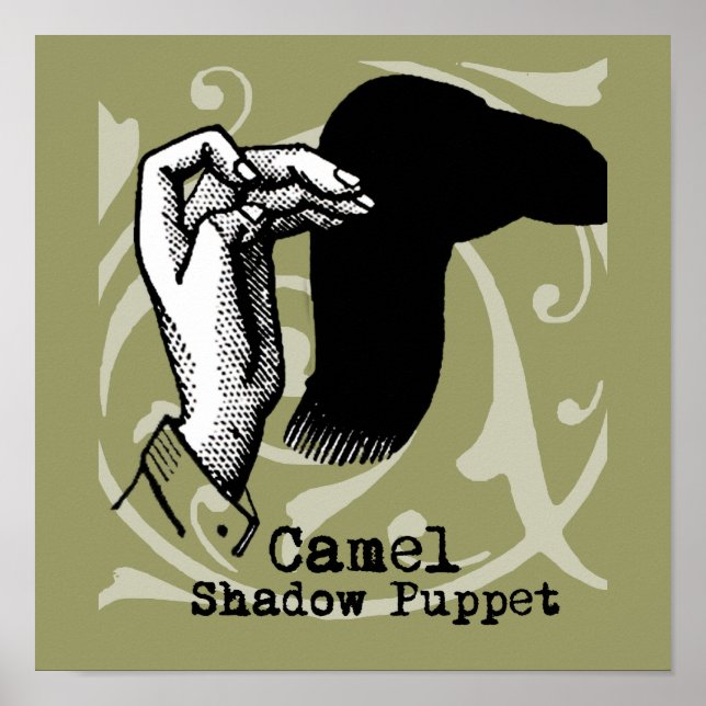 Camel Hand Puppet Shadow Games Vintage Poster (Front)