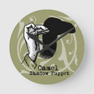 Camel Hand Puppet Shadow Games Vintage Round Clock