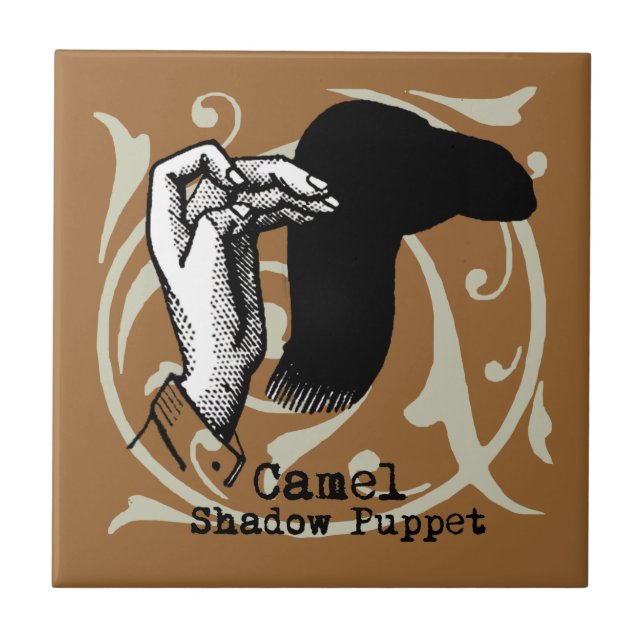 Camel Hand Puppet Shadow Games Vintage Tile (Front)