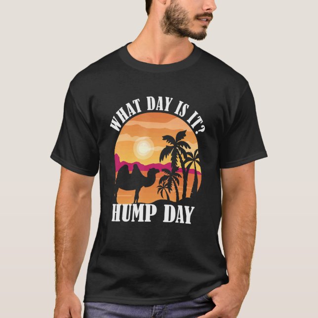 Camel  Hump Day Camel Sunset Palm Tree Hump Day T-Shirt (Front)