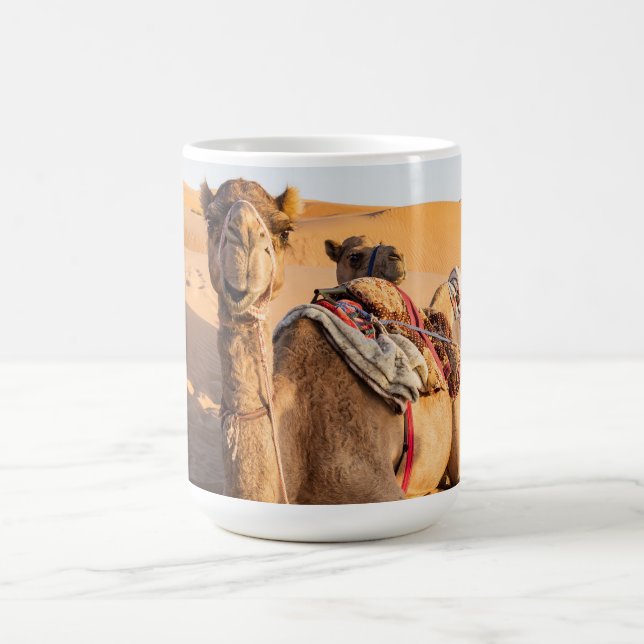 Camel in Oman desert Coffee Mug (Center)