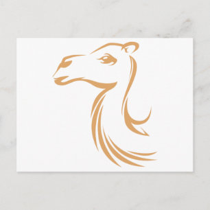 Camel in Swish Drawing Style Postcard