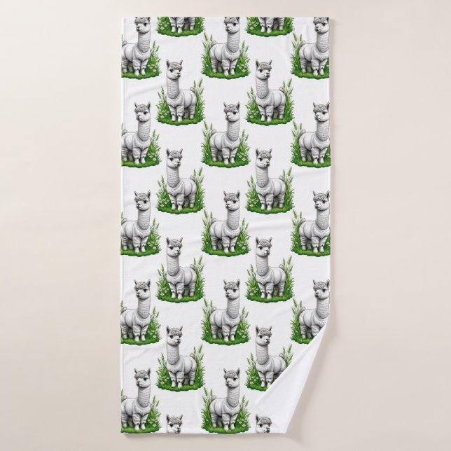 Camel llama Alpaca Pattern Design  Bath Towel (Bath Towel)