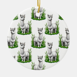 Camel llama Alpaca Pattern Design Ceramic Tree Decoration