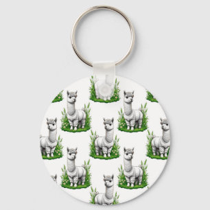 Camel llama Alpaca Pattern Design Key Ring