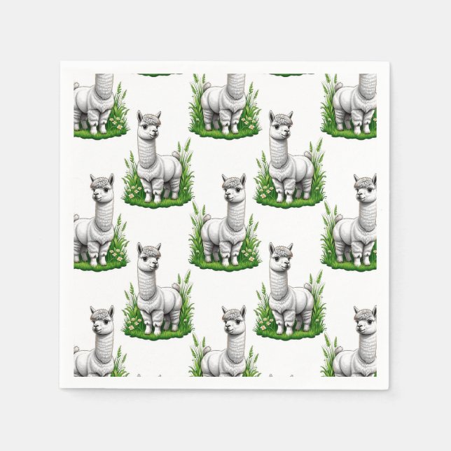 Camel llama Alpaca Pattern Design  Napkin (Front)