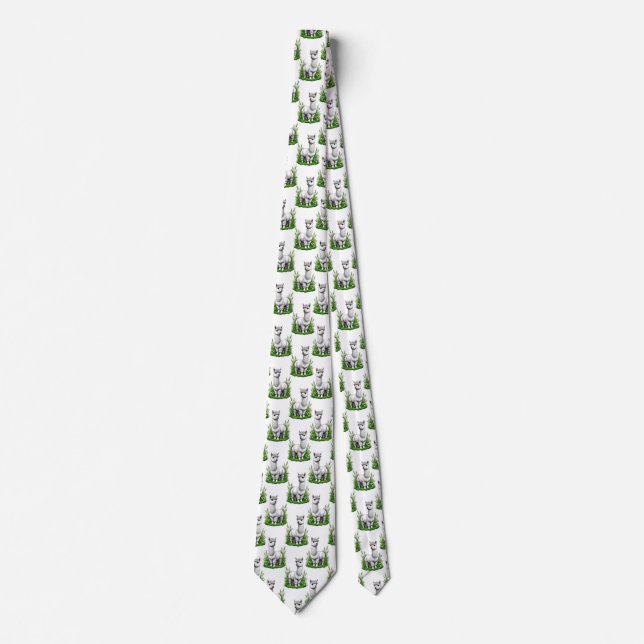 Camel llama Alpaca Pattern Design  Tie (Front)