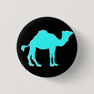 Camel Love: Hump Day Celebration Black & Teal 3 Cm Round Badge