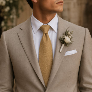Camel Old Money Micro Weave Tie