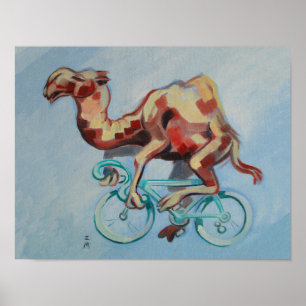 Camel On A Bicycle Poster