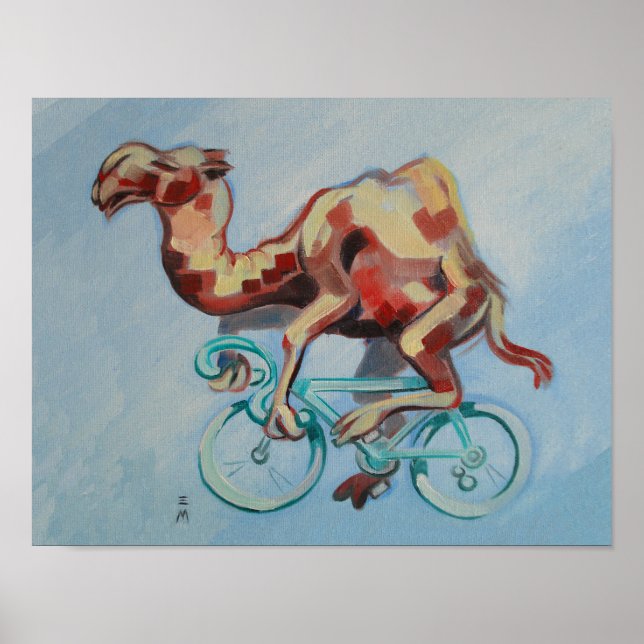 Camel On A Bicycle Poster (Front)