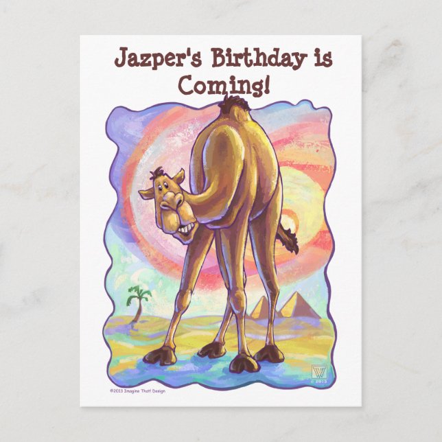 Camel Party Centre Announcement Postcard (Front)