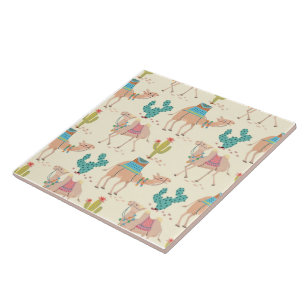 camel pattern, cactus pattern, desert print tile