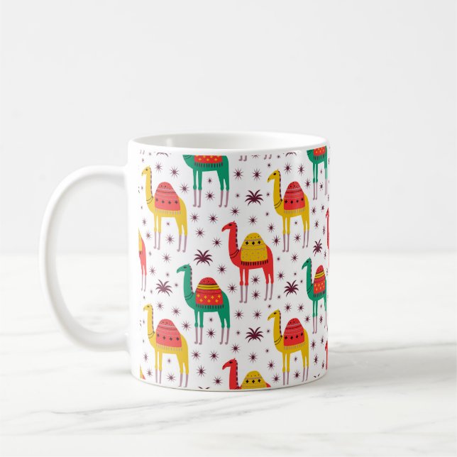 Camel pattern flat color design coffee mug (Left)