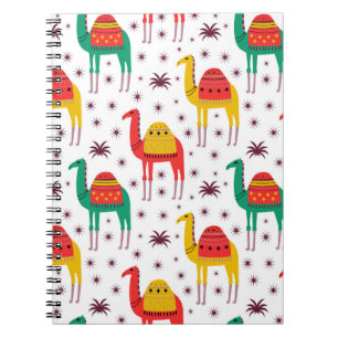 Camel pattern flat colour design notebook