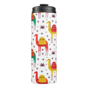 Camel pattern flat colour design thermal tumbler