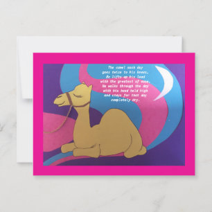 Camel poem greetings card. postcard