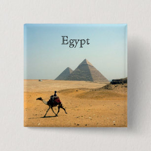 camel pyramid egypt 15 cm square badge