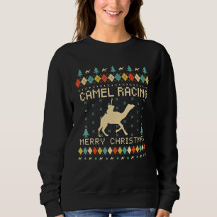 Camel Racing Ugly Christmas Sweater Vintage Retro