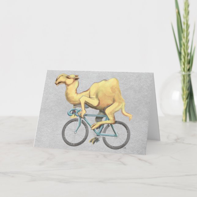 Camel Riding a Bicycle Card (Front)