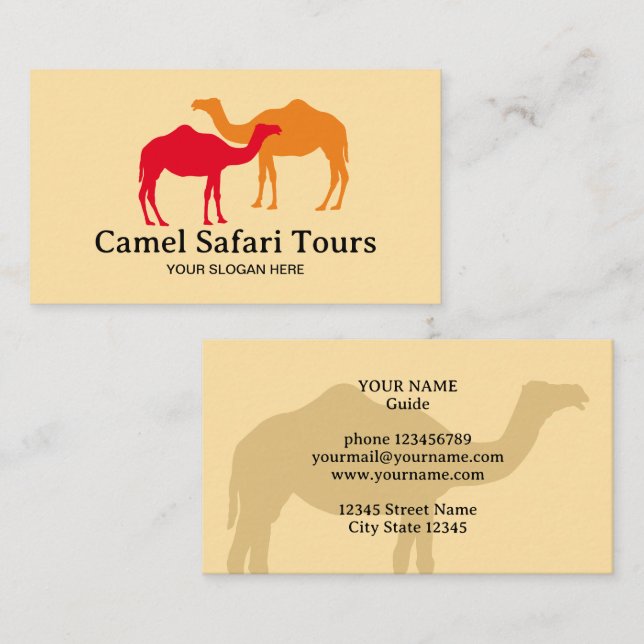Camel Safari Tours business card template (Front/Back)