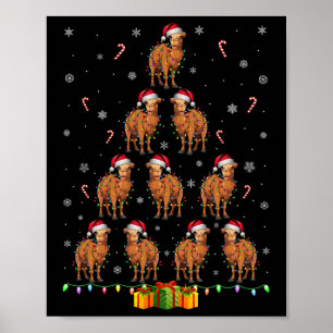 Camel Santa Hat Xmas Lights Men Women Christmas Tr Poster
