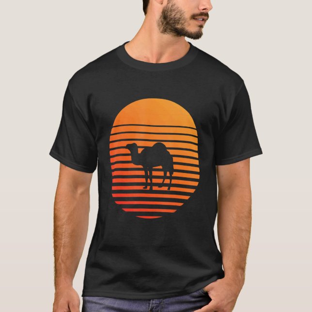 Camel Shadow Silhouette In Front Of A Sun T-Shirt (Front)