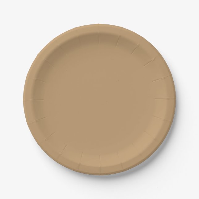 Camel Solid Colour Paper Plate (Front)