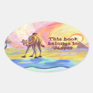 Camel Stationery Oval Sticker