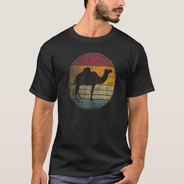 Camel  Sun Retro Asia Africa Travel Safari Desert T-Shirt (Front)