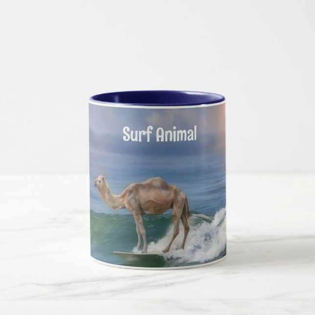 Camel Surfing on a Wave Fun Personal Mug Cup (Center)