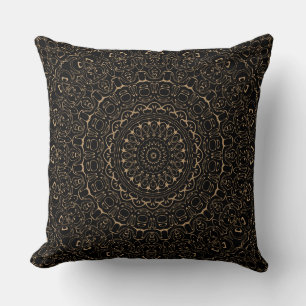 Camel Tan Mandala with Elegant Symmetry Cushion