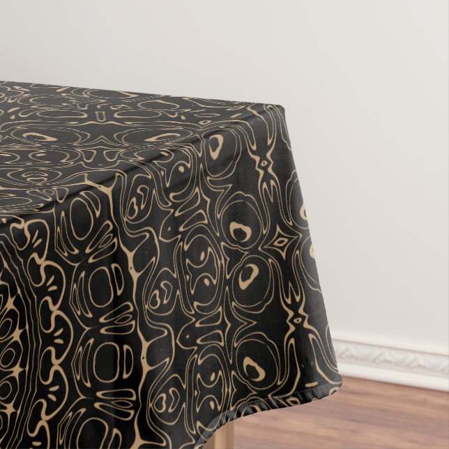 Camel Tan Mandala with Elegant Symmetry Tablecloth (In Situ)