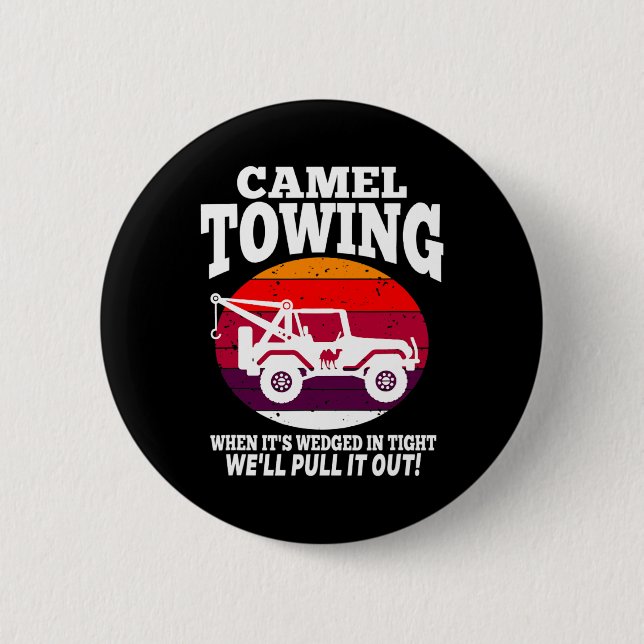 Camel Towing  Fun Retro Camel Towing Fun Halloween 6 Cm Round Badge (Front)
