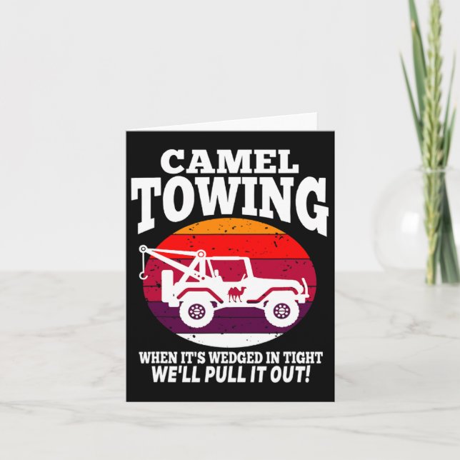 Camel Towing Fun Retro Camel Towing Fun Halloween  Card (Front)